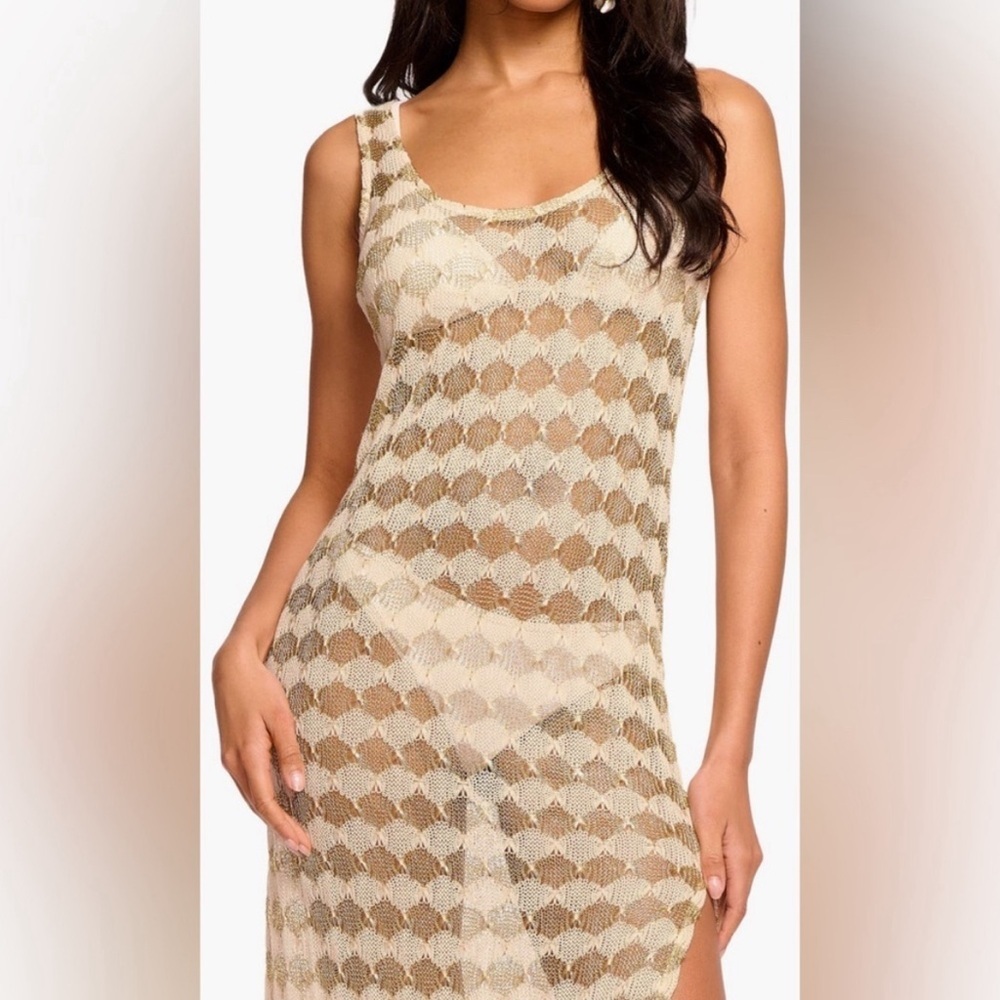 Ramy Brook Angely Crochet Coverup Midi Dress Size M - Picture 3 of 8